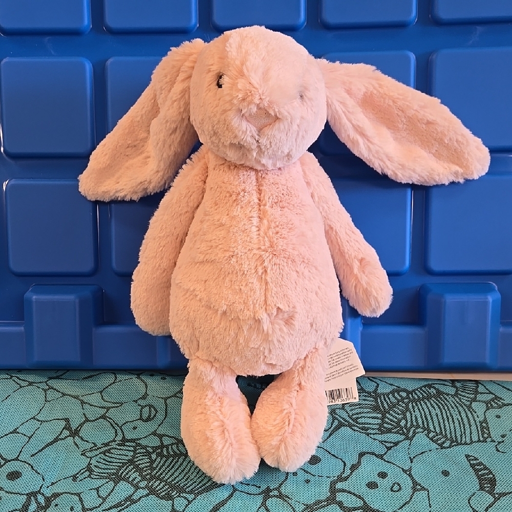 Jellycat Original Bashful Blush Bunny W/ Blue Bag - Picture 11 of 16